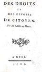 Gabriel Bonnot de Mably - Des droits et des devoirs du citoyen - A Kell 1789 (bella legatura)