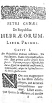 Petrus Cunaeus - De republica hebraeorum - Lugduni Batavorum 1632 (ricercata edizione elzeviariana)