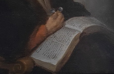 Old woman reading - seconda met del XVII secolo (1660/90) - olio su tavola lignea di area fiamminga