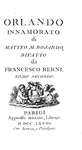 Un capolavoro quattrocentesco: Matteo M. Boiardo - Orlando innamorato - Parigi 1768 (bella legatura)