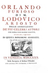 Un celebre figurato: Ludovico Ariosto - Orlando furioso e Opere - Venezia 1730 (con 52 belle tavole)