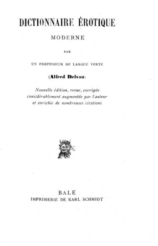 Rarit bibliografica: Alfred Delvau - Dictionnaire rotique moderne 1879 (edizione fuori commercio)