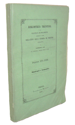 Statuti della citt di Riva 1274-1790 (introduzione di Tommaso Gar) - Trento 1861