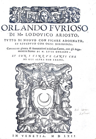 Ludovico Ariosto - Orlando furioso con figure adornato - Venezia 1562 (con decine di xilografie)