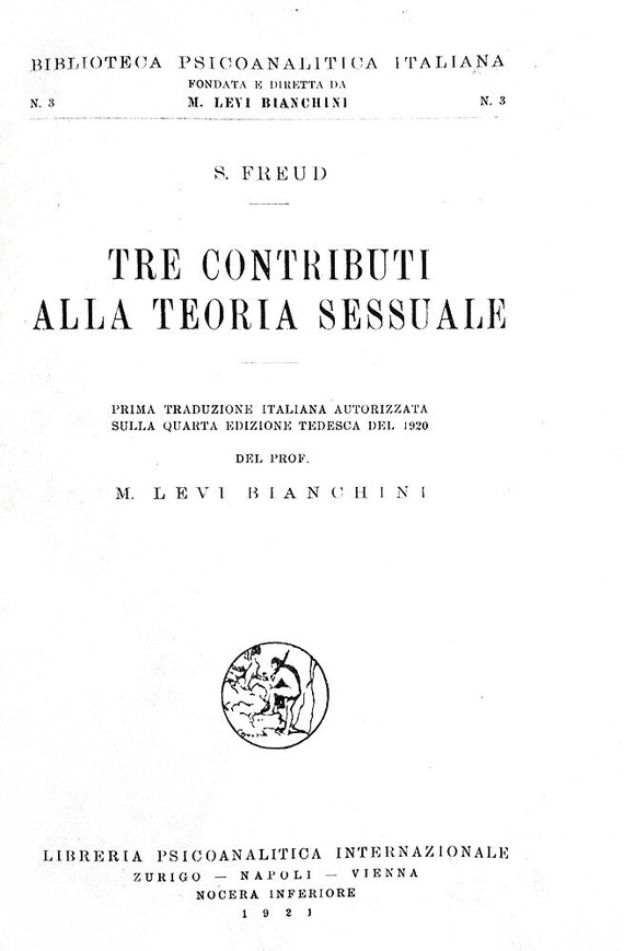 Sigmund Freud - Tre contributi alla teoria sessuale - 1921 (rara prima edizione italiana)