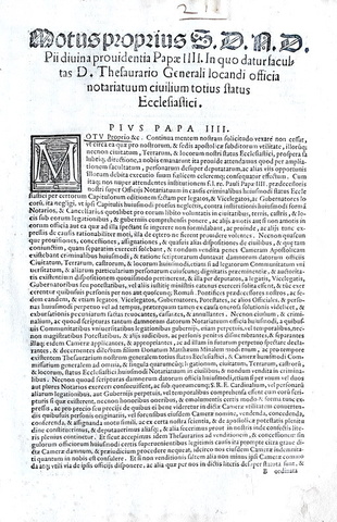 Bolle di Pio IV che disciplina il notariato nello stato pontificio - Roma, Blado 1568