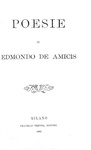 Edmondo De Amicis - Poesie - Milano, Treves 1881 (prima edizione - belle legatura coeva)