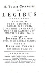 Cicerone -  De legibus libri tres - Cambridge 1727 (bellissima legatura coeva)