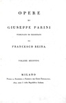 Giuseppe Parini - Opere - Milano 1801/04 (prima edizione complessiva - rara tiratura su carta forte)