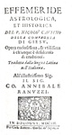 Lunario seicentesco: Nicolas Caussin - Effemeride astrologica et historica opera curiosissima - 1652