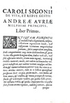 La vita di Andrea Doria: Sigonio - De vita & rebus gestis Andreae Auriae - 1586 (prima edizione)