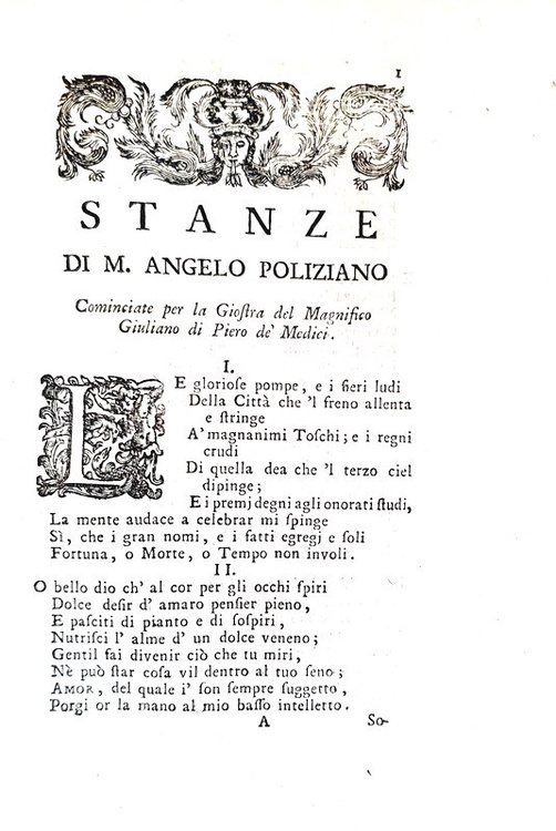 Angelo Poliziano Lelegantissime Stanze And La Favola Di Orfeo Padova