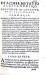 Un romanzo erotico dell'antica Grecia: Achille Tazio - Amore di Clitofonte e Leucippe - Firenze 1598