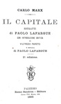 Karl Marx - Il capitale. Estratti con introduzione critica di Vilfredo Pareto - Palermo 1895