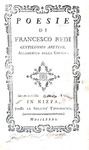 Francesco Redi e altri poeti dal Cinquecento al Settecento - Poesie - Nizza 1781/83 (cinque opere)