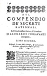 Tra medicina e alchimia: Leonardo Fioravanti - Compendio de' secreti rationali - Venezia 1675