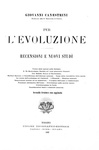 Giovanni Canestrini - Per l'evoluzione. Recensioni e nuovi studi - Torino, Utet 1897