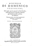 Domenico Scevolini - Discorso sull'astrologia giudiziaria - Venezia 1565 (rarissima prima edizione)