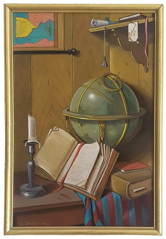 Bruno Stobbione - Oggetti sentimentali - 1965 (olio su tavola di cartone - autentica dell'Artista)