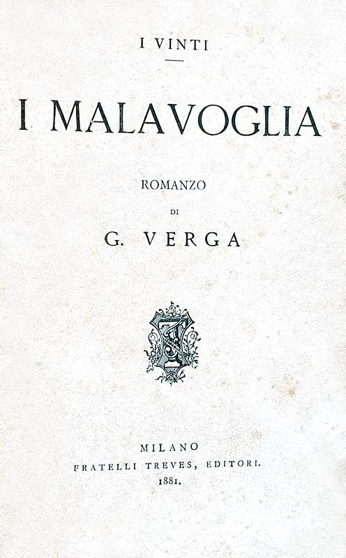 Il capolavoro del Verismo: Giovanni Verga - I Malavoglia - Treves 1881  (rarissima prima edizione)