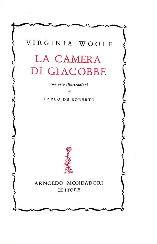 Virginia Woolf - La camera di Giacobbe [La stanza di Jacob] - Milano 1950 (prima edizione italiana)