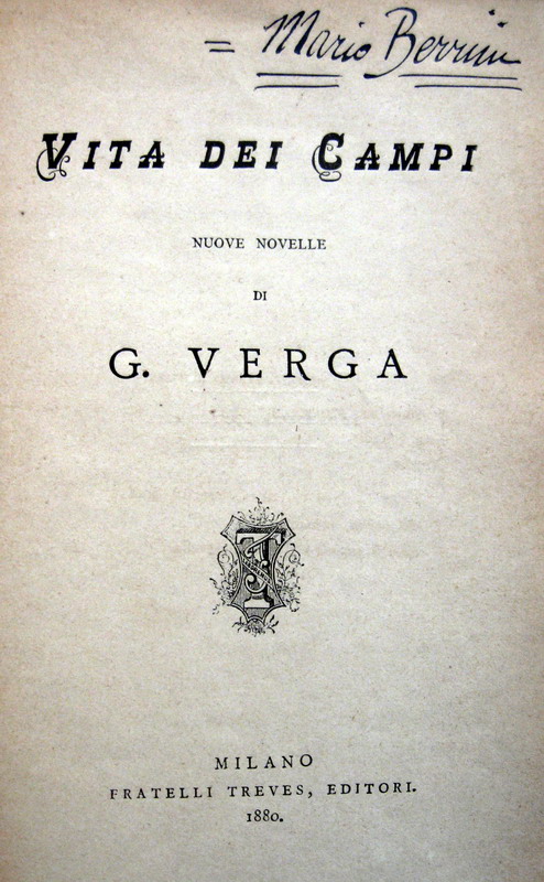 Giovanni Verga - Vita dei campi - 1880 (prima edizione)