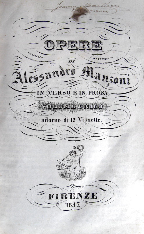Alessandro Manzoni - Opere in verso e in prosa - Firenze 1847